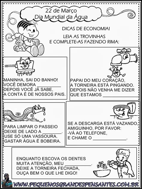 Além disso, a água também é indispensável. Atividades para o Dia Mundial da Água - Educação Infantil ...