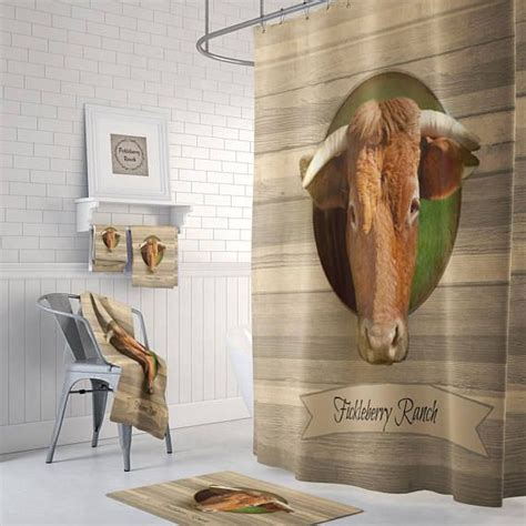 Cheap farmhouse bath find farmhouse bath deals on line at. Cow Shower Curtain Rustic Primitive Bath Mat Bath Towels ...