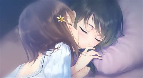 Watch anime series english subbed & dubbed online at kissanime in high quality. closed eyes, yuri, Innocent Grey, kissing | 1875x1024 Wallpaper - wallhaven.cc