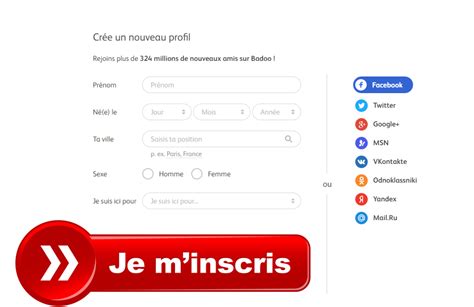 Voici des exemples de sites crées avec webself, regroupés par catégorie Comment s'inscrire sur badoo