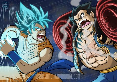 Luffy has joined the fight against the evil gods and transforms into a. Goku vs luffy | Goku vs, Anime, Gear 4