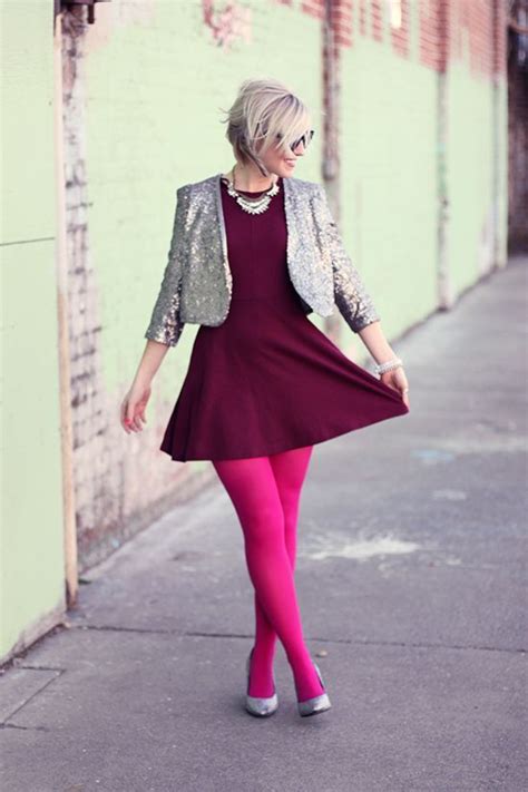 Enjoy our hd porno videos on any device of your choosing! pink tights bordeaux dress outfit | Pink tights, Fashion ...