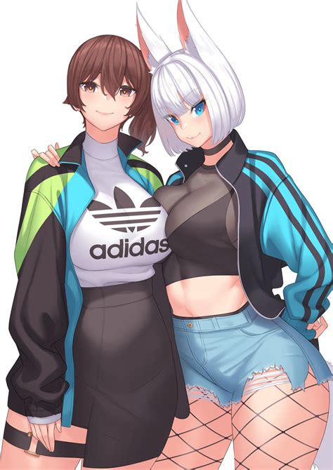 ★black bunny carnival★ uss astoria is changing into her new attire. Safebooru - 2girls adidas animal ears asymmetrical docking ...