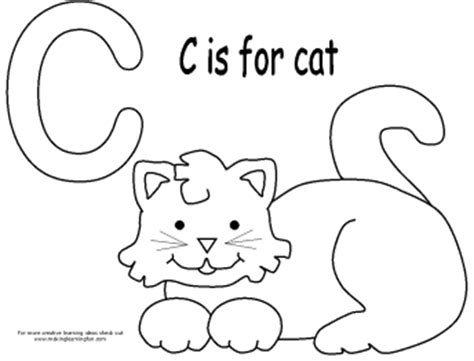 How many butterflies coloring page. Free for kids: C is for cat colouring page