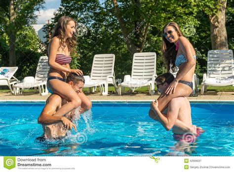 Any nsfw pics that are shiny i.e. Four Friends Having Fun In The Swimming Pool Stock Image ...