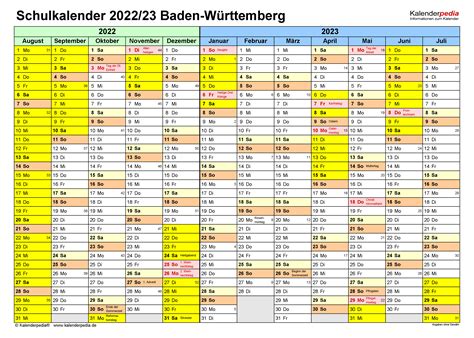 Wann ist der nächste feiertag in bawü? Schulkalender 2022/2023 Baden-Württemberg für Excel