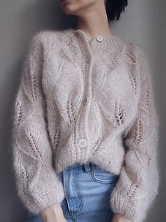 Our directory links to free knitting patterns only. Ravelry: Tender Leaves Cardie pattern by Masha Zyablikova