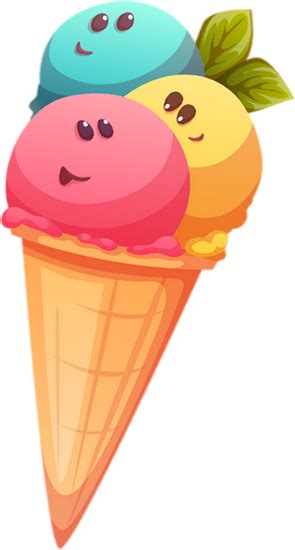 Dessin cornet de glace kawaii. Humour : dessin png cornet de glace, tube _ Funny food ...