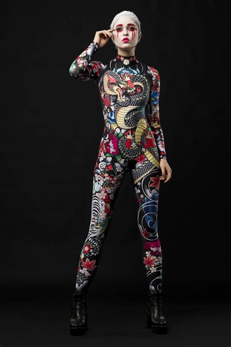 We may earn commission on some of the items you choose to buy. Halloween Yakuza Tattoo Skeleton Full Body Jumpsuit ...