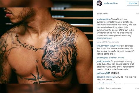 Iggy azalea crosses out asap rocky tattoo vibe. Lewis Hamilton Gets Lion Tattoo