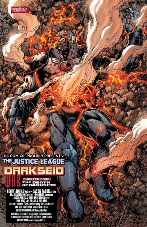 During the final battle with darkseid, superman is possessed by trigon and breaks constantine's neck after the kid flash: COMICS: MAJOR SPOILER Dies In JUSTICE LEAGUE #44