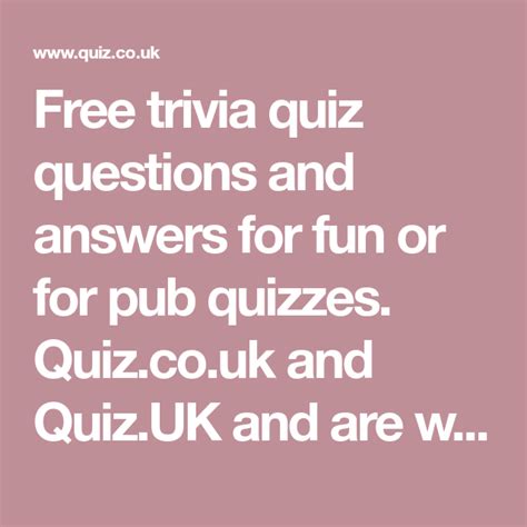 Displaying 162 questions associated with treatment. Free trivia quiz questions and answers for fun or for pub quizzes. Quiz.co.uk and Quiz.UK and ...