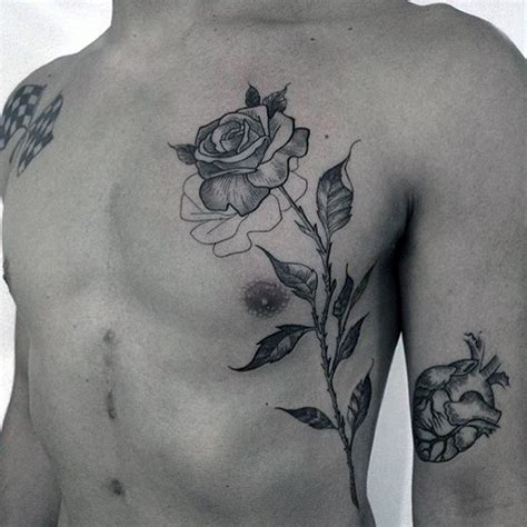 Jual ukuran besar tato temporer temporary tattoo dada sampai. Tato Bunga Mawar Di Dada Pria - Paimin Gambar