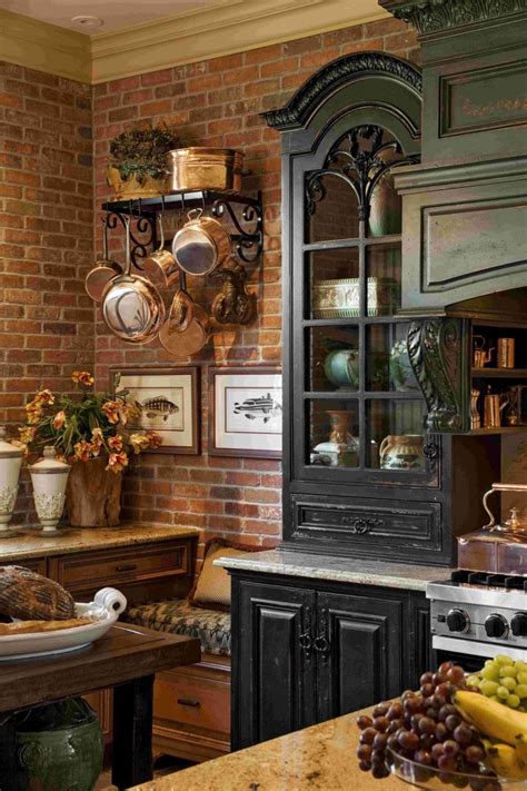 Hale navy on lower kitchen cabinets still looks bright and inviting when paired with the white upper cabinets and warm wood flooring in the project below. 20 Ways to Create a French Country Kitchen