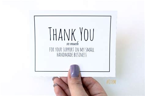 Printable thank you cards are perfect to include in your shop's packages. Thank you cards for handmade business. PDF Printable ...