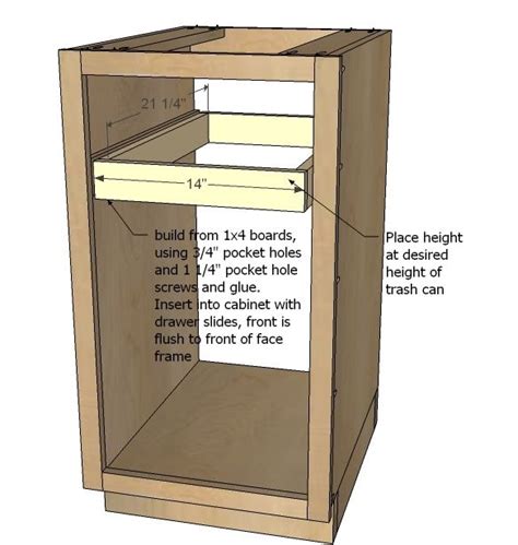 Trash pull out frames can mount to bottom of you cabinet with just a few screws. 18" Kitchen Base Cabinet Trash Pull Out or Storage ...