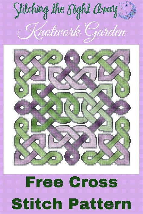 Lavender free cross stitch chart. Lavender Knotwork Garden Free Cross Stitch Pattern | Free ...