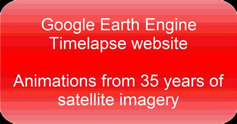 In 2016, google introduced a timelapse feature to track how any location on earth has changed over the past few decades. Time to Talk Tech : Google Earth Engine Timelapse website ...
