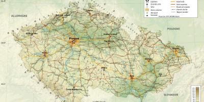 Češka karta za geografiju - geografija Češkoj kartica (Istočna Europa - Europa)