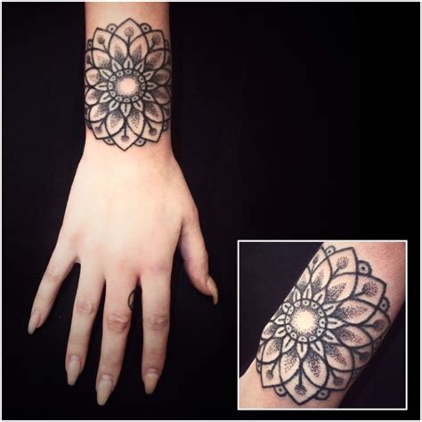 Mandala tattoo meaning and symbolism: ROADMAPS FOR THE SOUL | Small wrist mandala handpoked today at Íslenzka... (With images) | Wrist ...