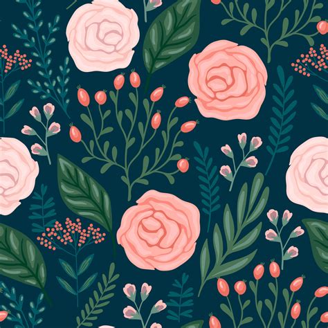 Floral seamless pattern. Vector design for different surfaces. 345289 ...