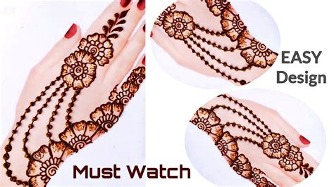 Mehndi design for hands by shab s creation easy and stylish mehndi designs for hands with dots simple gol tikki mehndi design latest floral mehndi designs for back hand also watch my this videos. DIY | Floral style jewellery mehndi design for back hands ...