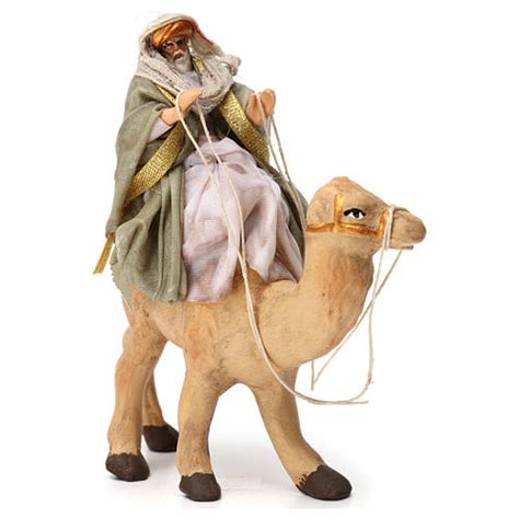 Composed of marine grade plastic designed to last many years! Magi King on camel in terracotta for nativity Naples 6 cm ...