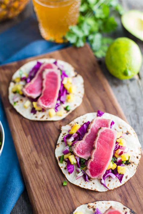 Maybe you would like to learn more about one of these? Ahi Tuna Tacos with Chunky Pineapple Salsa | Food with Feeling