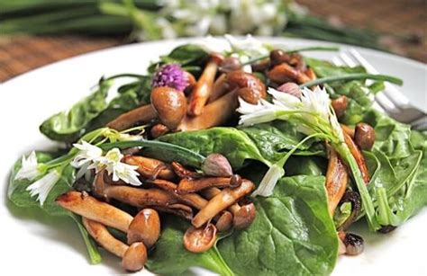 Maybe you would like to learn more about one of these? Warm Mushroom Spinach Salad with Fresh Arugula Flowers and ...