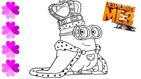 You can make the coloring session fun and interactive by narrating the stories or. DESPICABLE Me King Bob Minions - Glitter Coloring page ...