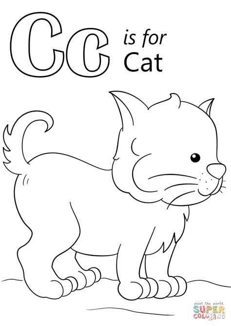 These may be less beautiful—but on a console, text and background colors can be changed. Letter C is for Cat coloring page | Free Printable ...