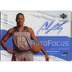 Carmelo anthony, from syracuse is the third pick in the first round of the 2003 nba draft selected by the denver nuggets. Carmelo Anthony 2003-04 UD Glass Auto Focus #CA