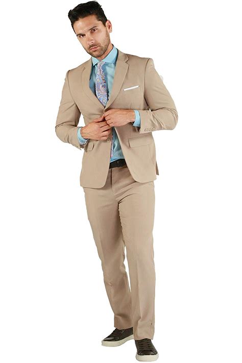 Personally i have mixed feelings about tan suits, but if the wedding is during the day, in spring or summer, and somewhat informal, sure. mens tan suits beach wedding - My Beach Wedding Attire