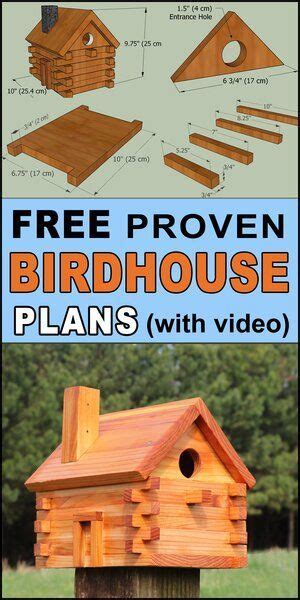 Diy duck house made from scrap wood; Free bird house plans to create a log cabin bird nesting box. Free DIY homemade instructions ...