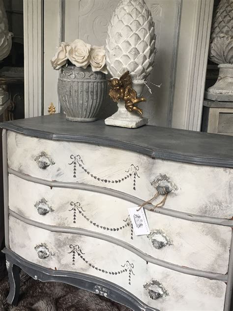 Kommode tondern landhaus stil vintage look by vintage line. Liebevoll neu veredelt in grau & weiß ⚜️ | Kommode shabby ...