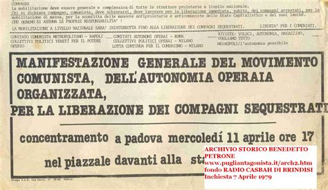 Storia memoria autonomia operaia repressione anni 70 thiene vicenza veneto. 11 aprile 1979 L'autonomia Operaia risponde all'inchiesta ...