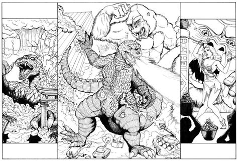 Rescue godzilla vs kong from mechagodzilla hd | godzilla animation cartoon. king kong vs godzilla coloring pages | King Kong VS ...