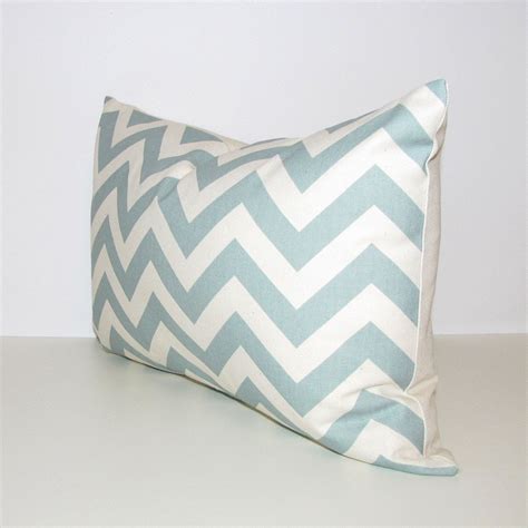 Facts about light blue pillows: BLUE chevron pillow - lumbar. $16.00, via Etsy. | Chevron pillows, Chevron pillow covers, Blue ...