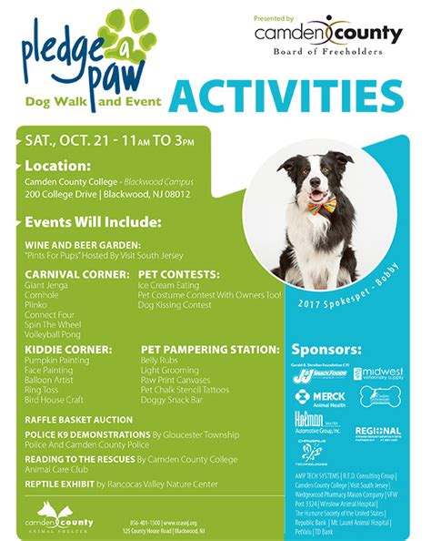 Visit our website at ccasnj.org. Pledge-A-Paw Dog Walk | Camden County, NJ