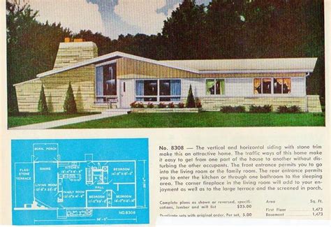 They can easily be distinguished from homes due to their drinking, which includes horizontal roofs or slanted, lines and windows. Garlinghouse Plan No. 8308 | Mid century house, Modern ...