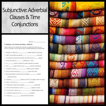 Check spelling or type a new query. Spanish Subjunctive Worksheet: Adverbial Clauses/Time ...