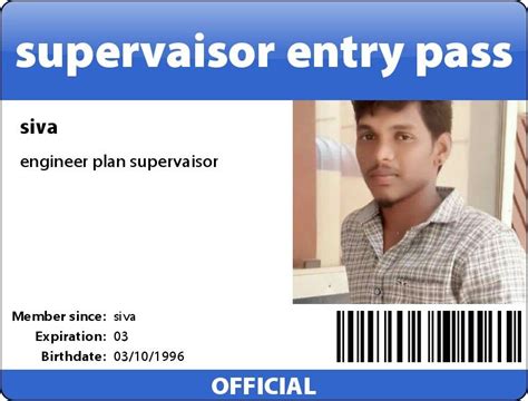 Change up the copy and font. Make your own ID card, press pass, name tag, or any other ...