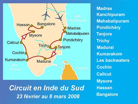 Inde du Sud_Carte du circuit 2008 | Carte du circuit réalisé… | Flickr