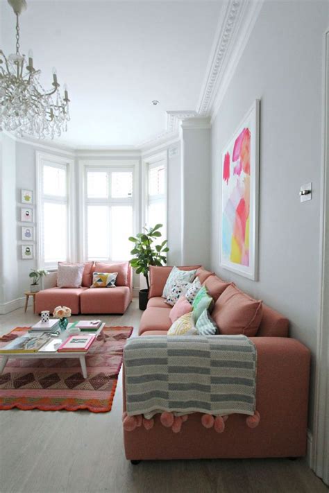 Need help finding your perfect sofa? How to style a pink sofa. My coral pink sofa from dfs ...