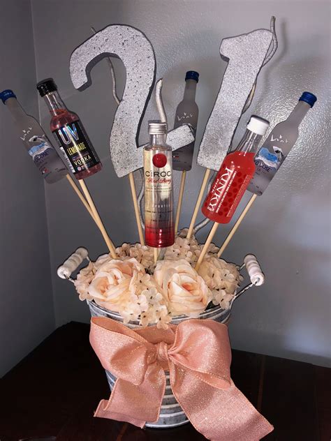 I have covered almost all the things a guy would love to get or in other words, i can say these are some perfect 21st birthday presents for him. 21st birthday mini alcohol bouquet #alcohol #bouquet ...