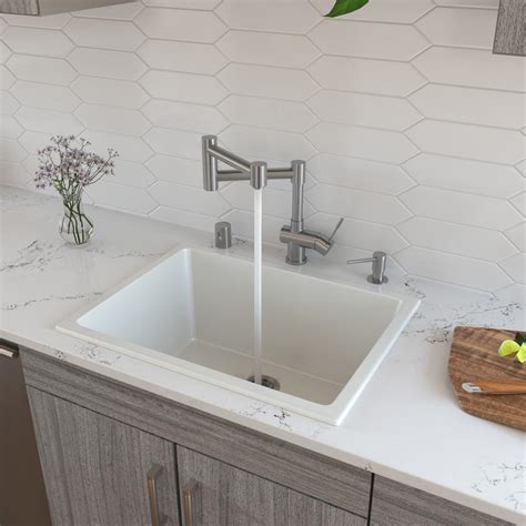 White kitchen sinks undermount are very essential for every type of kitchen and can be used for countless numbers of purposes starting from therefore, your white kitchen sinks undermount always needs to be spacious and convenient to fit in all your utensils and deep enough to withhold. ALFI BRAND Fireclay 24 in. Single Bowl Undermount Kitchen ...