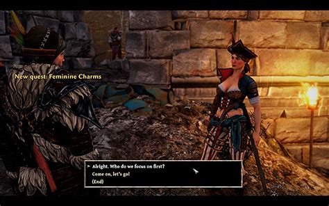 This way, patty will engage one of the savages leaving you to deal with the other two. Feminine Charms | Crew quests - Risen 3: Titan Lords Game ...