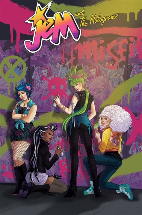 With samantha newark, cathianne blore, cindy mcgee, britta phillips. Jem and the Holograms - Queer Comics Database