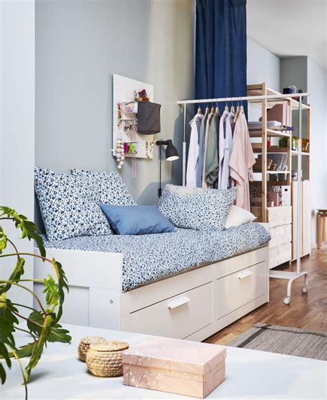 See more ideas about brimnes, ikea, brimnes wardrobe. BRIMNES day-bed with 2 drawers and some fluffy, soft ...