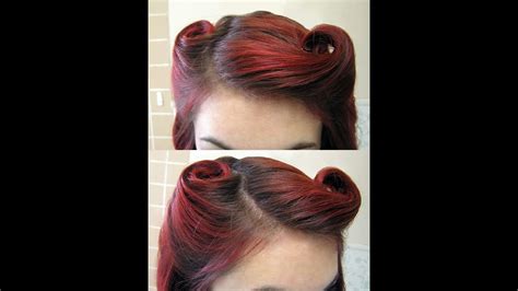 Women also used to tie the top of an old stocking right around their heads like a headband and roll the hair over it, creating the victory roll. DIY Hair: Vintage 1940's Victory Rolls - YouTube